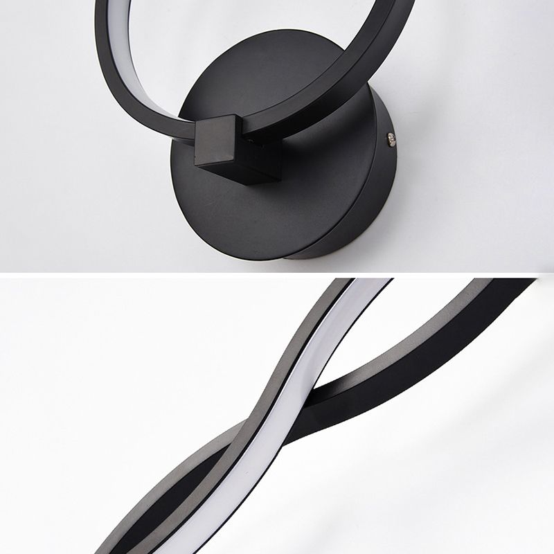 Moderno minimalista a parete LED Light Light Alluminio Sconcetto parete lineare con tonalità di plastica