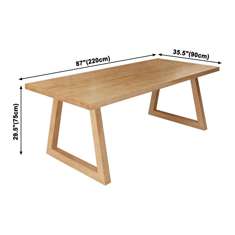 Modern Kitchen Solid Wood Dining Table Rectangle Shape Dining Table with Double Pedestal