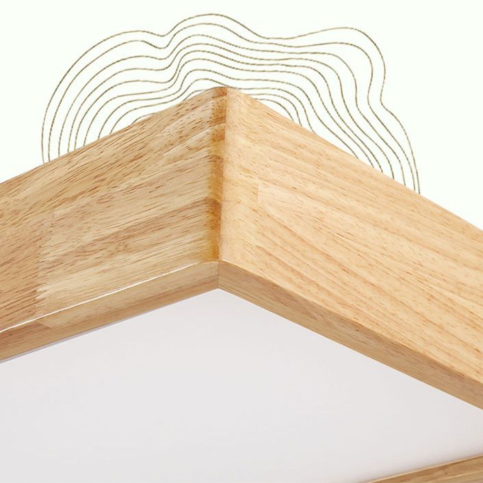 Modern Rectangle Pendant Lighting Fixture Wood Pendant Light