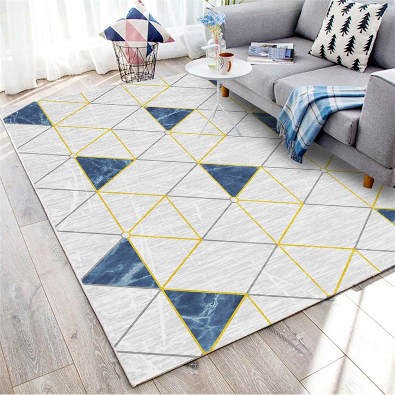 Apricot Geometric Indoor Rug Polyester Rug Minimalist Carpet Non-Split for Home Decoration