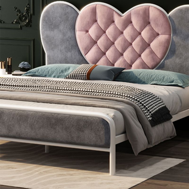 Standard Bed, Metal and Upholstered Bed With Headboard and Footboard