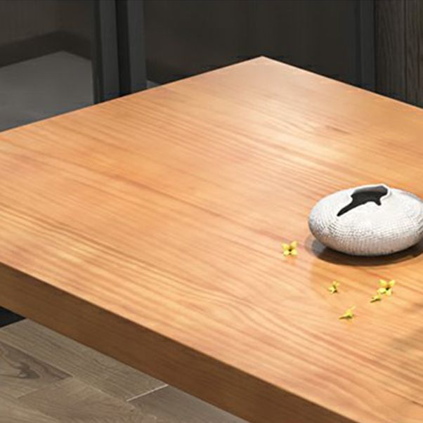 Industrial Dining Table Set 1/3/4/5/7 Pieces Solid Wood Top Table with Cow Horn Chairs