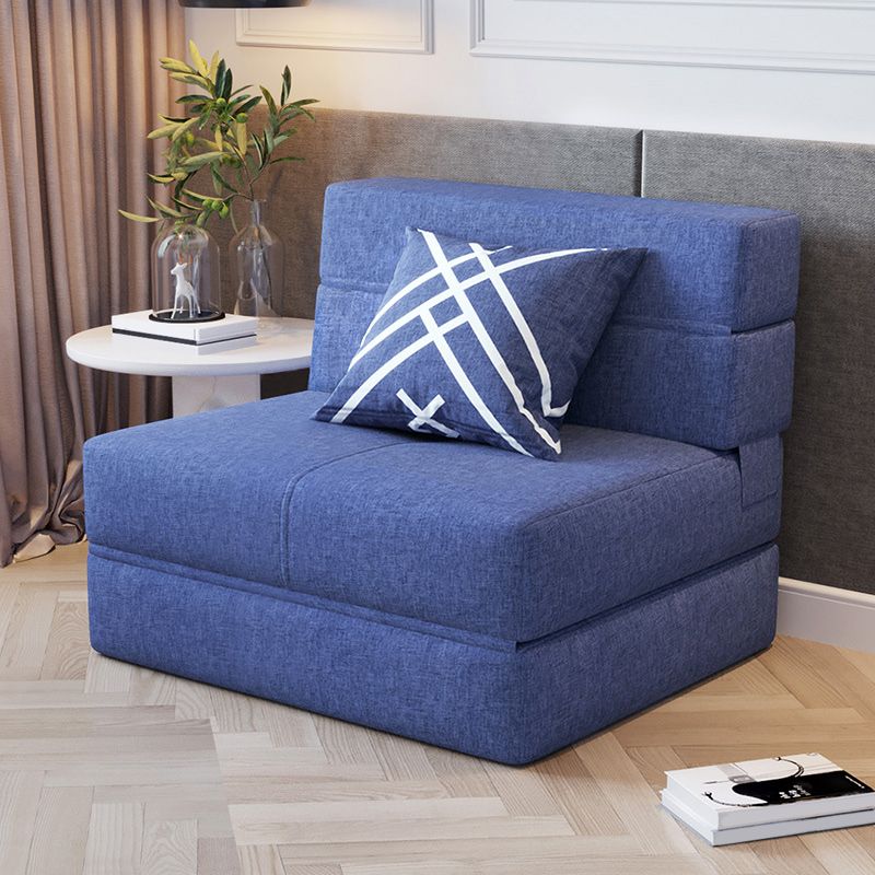 Contemporary Linen Daybed Metal Upholstered Kids Bed Foldable