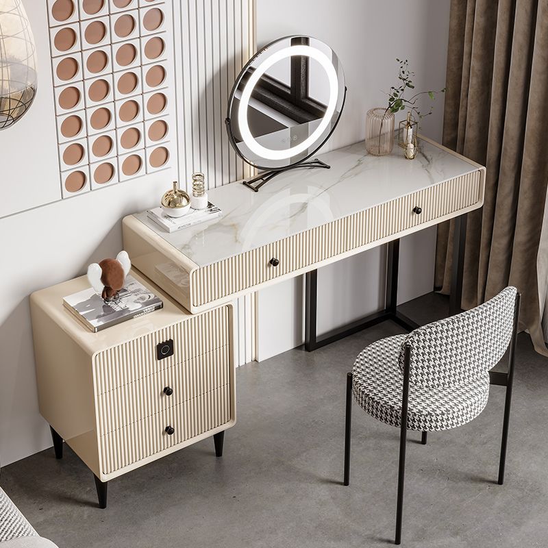 5 Wood Drawers Makeup Table Desk Vanity Stone Top Vanity Table