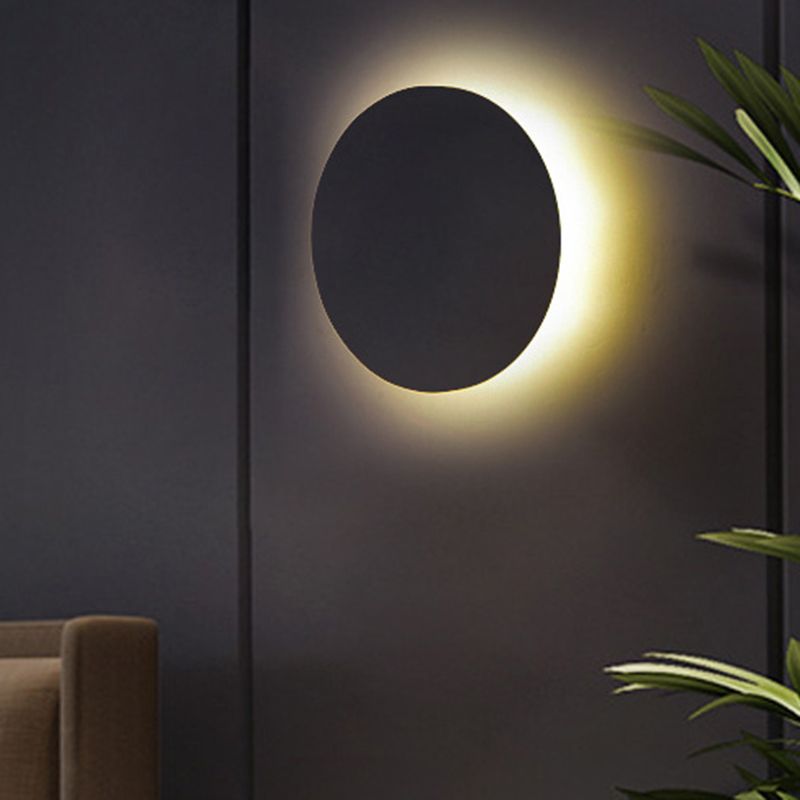 Runde/quadratische Flush -Montage -Wandlampe Minimalist Aluminium Flur LED LED LOBSPONCE In Schwarz