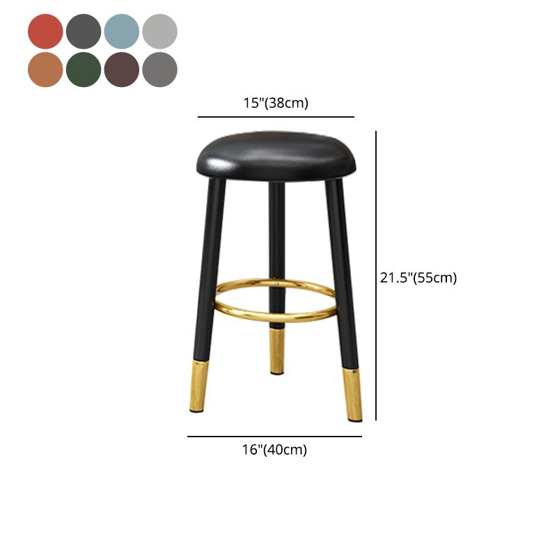Scandinavian Home Backless Stool Matte Finish Upholstered Bar Stools