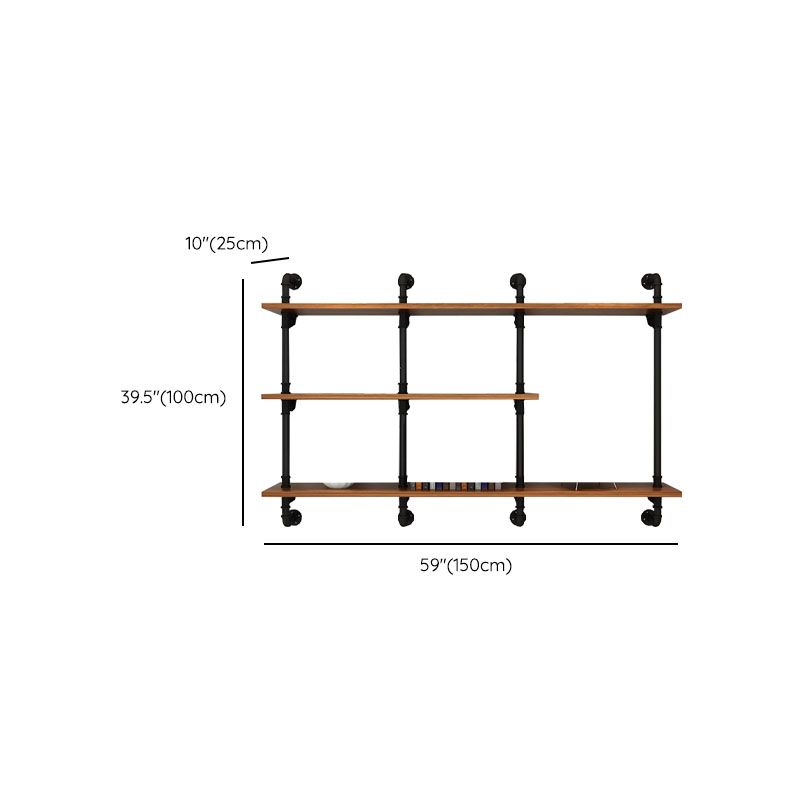 Industrial Engineered Wood Bookcase Closed Back Floating Bookshelf