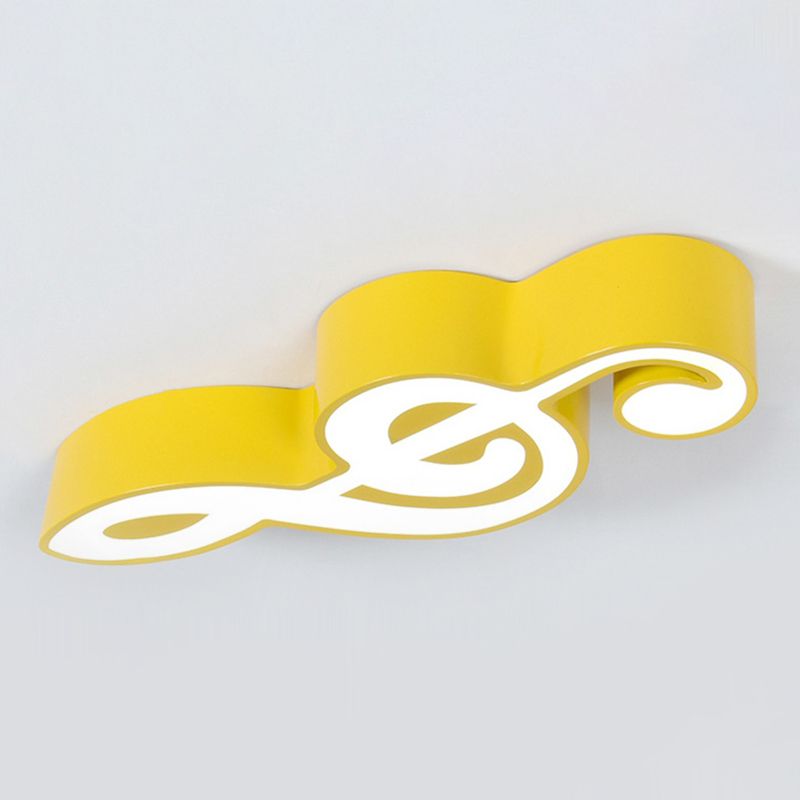Note de musique plafonnier minimaliste métallique chambre d'enfant plafonnier LED avec abat-jour en acrylique