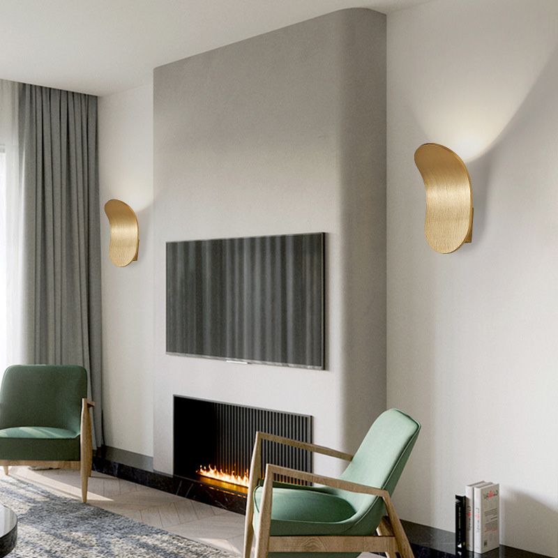 Bend Wall Mounted Lamp Postmodern Simplicity Aluminum Wall Mount Lamp for Living Room