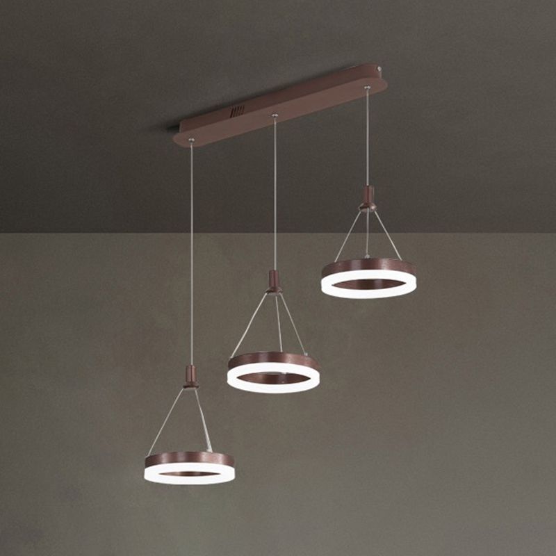 Loop-förmige Acryl 3-Licht-Anhänger Minimalismus LED Hängende Beleuchtung für Esszimmer