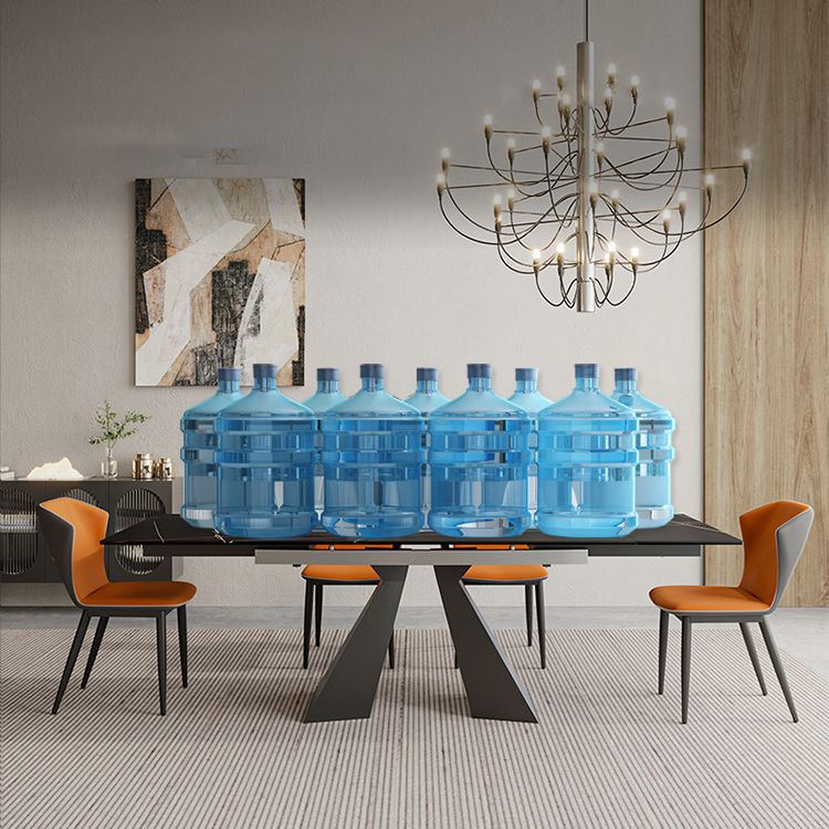 Modern 1/4/5/7 Pieces Dining Set Rectangle Black Dining Table Set for Home Use