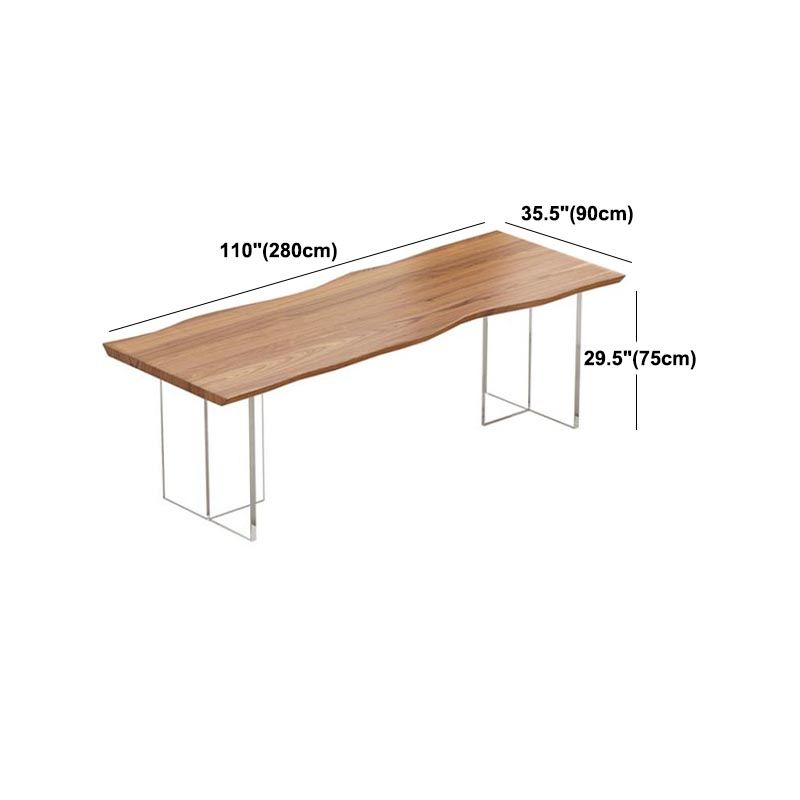 Contemporary Solid Wood Table for Restaurant Rectangle Table with Acrylic Base