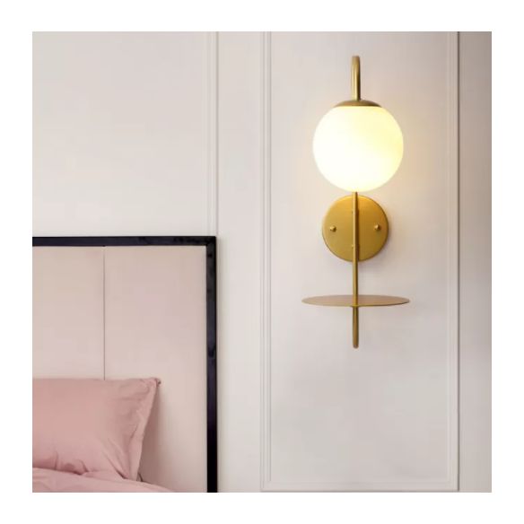 Modern Glass Wall Sconce Lighting Metal Gooseneck Wall Light for Bedroom