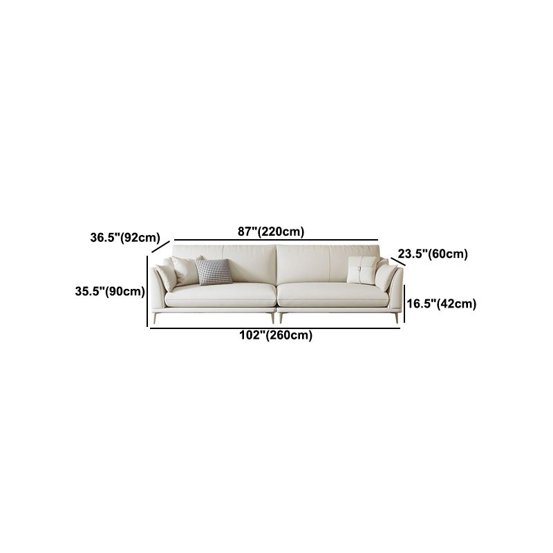 Faux Leather Sofa 36.22" D x 35.43" H Flared Arm Sofa for Living Room