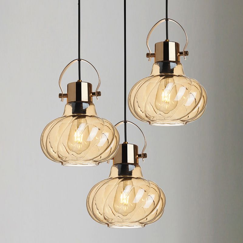 Glass Kettle Shaped Pendant Light Fixture Modern Ceiling Suspension Light for Dinner