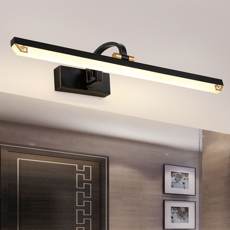 Vintage Simplicity Rectangle Vanity Light Fixture Acrylic Wall Lighting Fixtures for Bathroom