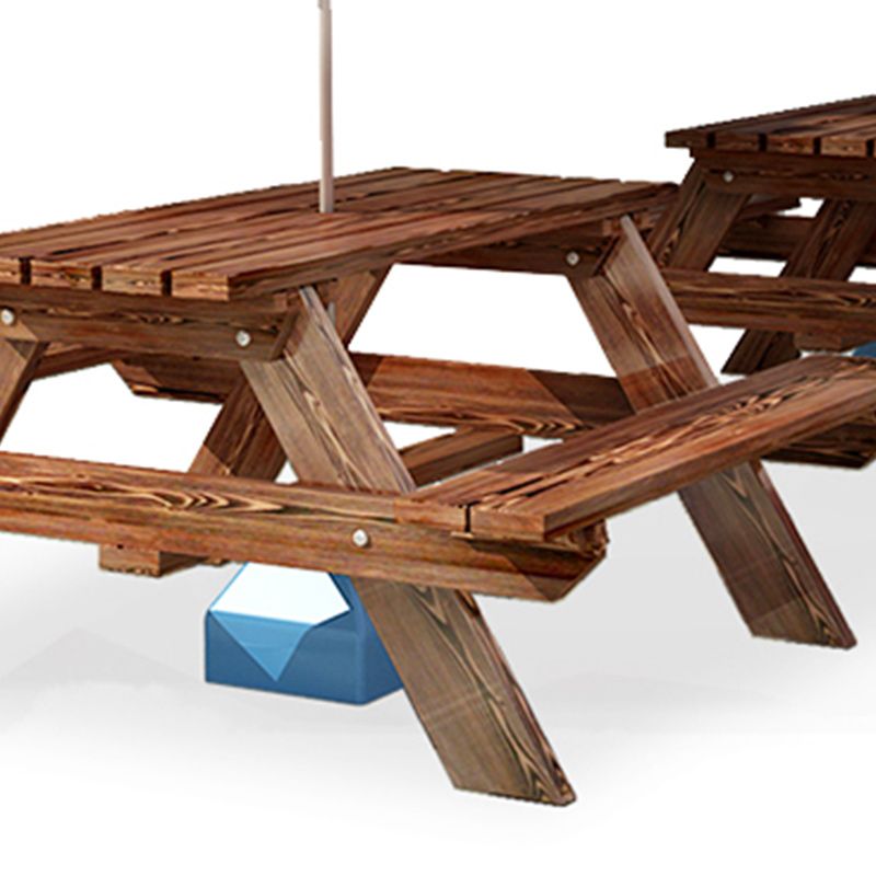 Farmhouse Style Patio Table Outdoor Rectangular Wooden Camping Table