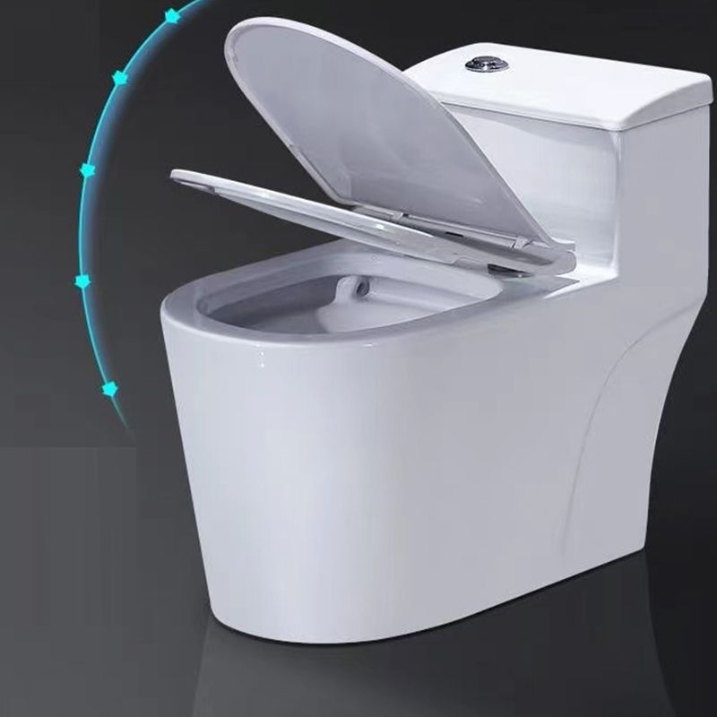 Contemporary White Flush Toilet Floor Mounted Toilet Bowl for Washroom