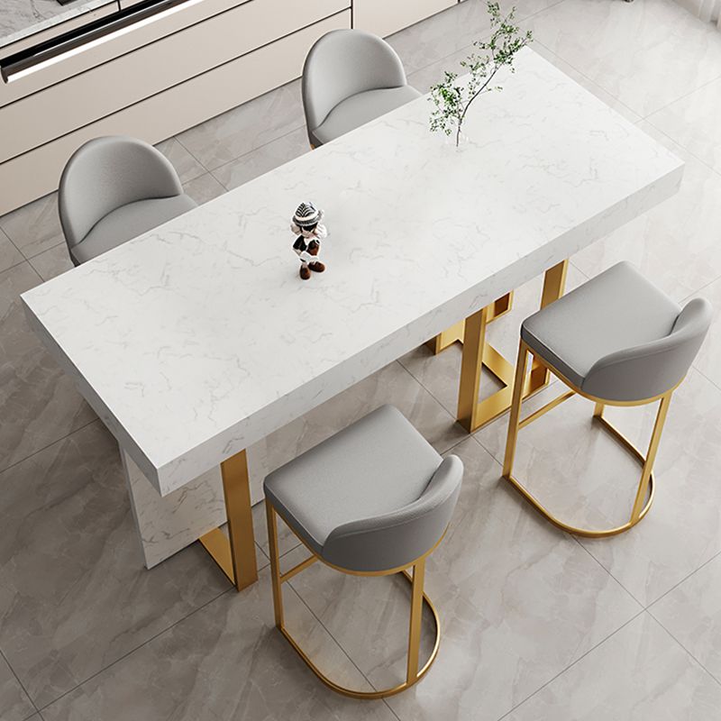 Modern Armless Counter-height Stool with Upholstered and Metal for Restaurant