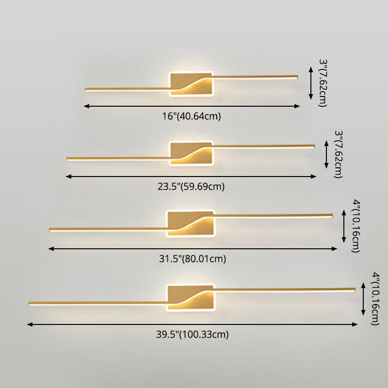 Noordse LED -muurlamp Minimalistische wandbalk Minimalistische wandbalk in gouden afwerking