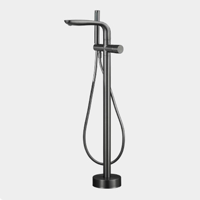 Floor Mounted Metal Freestanding Tub Filler Hand Shower Freestanding Faucet