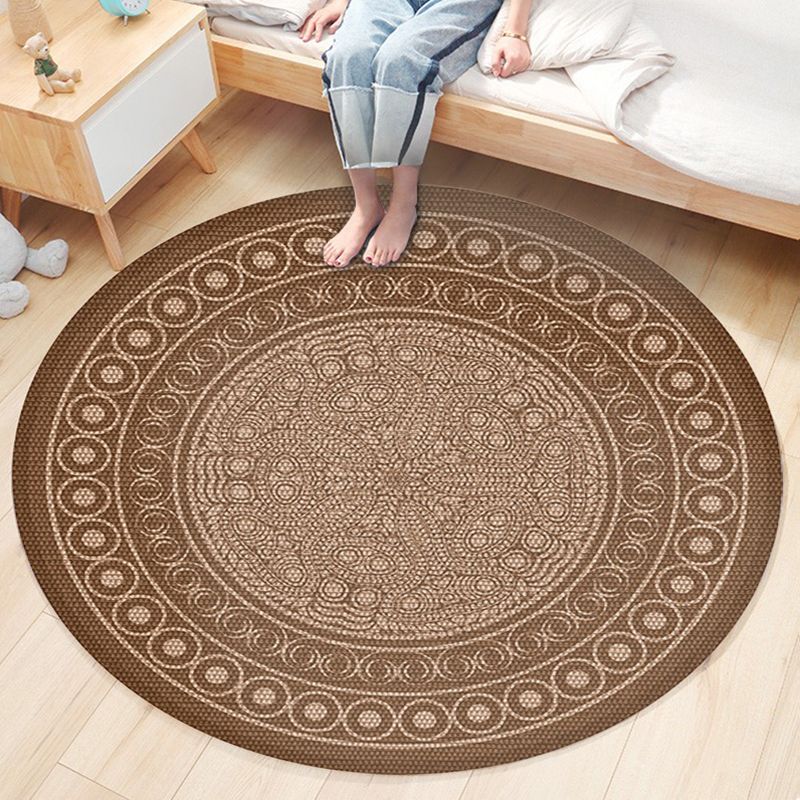 Classic Flower Patterned Rug Multicolor Bohemian Rug Polypropylene Washable Stain Resistant Non-Slip Backing Rug for Home