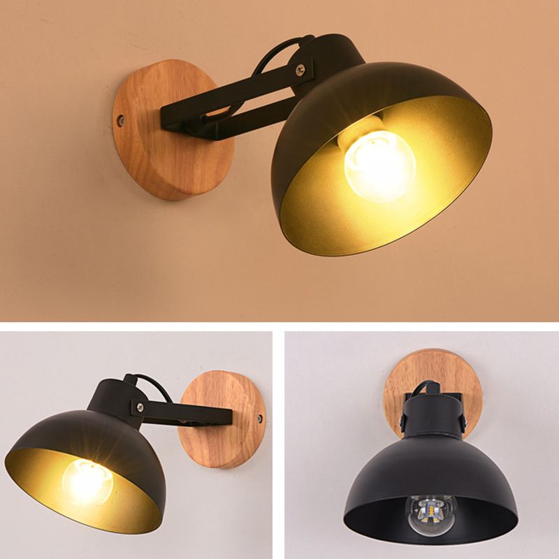 1 Lichtkuppel massiv Holz Wandleuchten mit Schwingarm 9,5 "Höhe Nordischer Stil Einfachheit Wandhalterung Licht