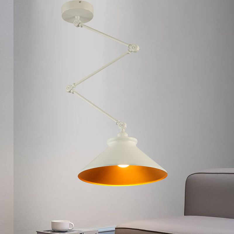 Stile industriale Lampada a sospensione in metallo pieghevole a 1 luce con ombra geometrica