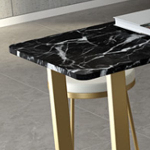 Glam Pub Table Rectangle Bar Height Double Pedestal Bar Table for Indoor