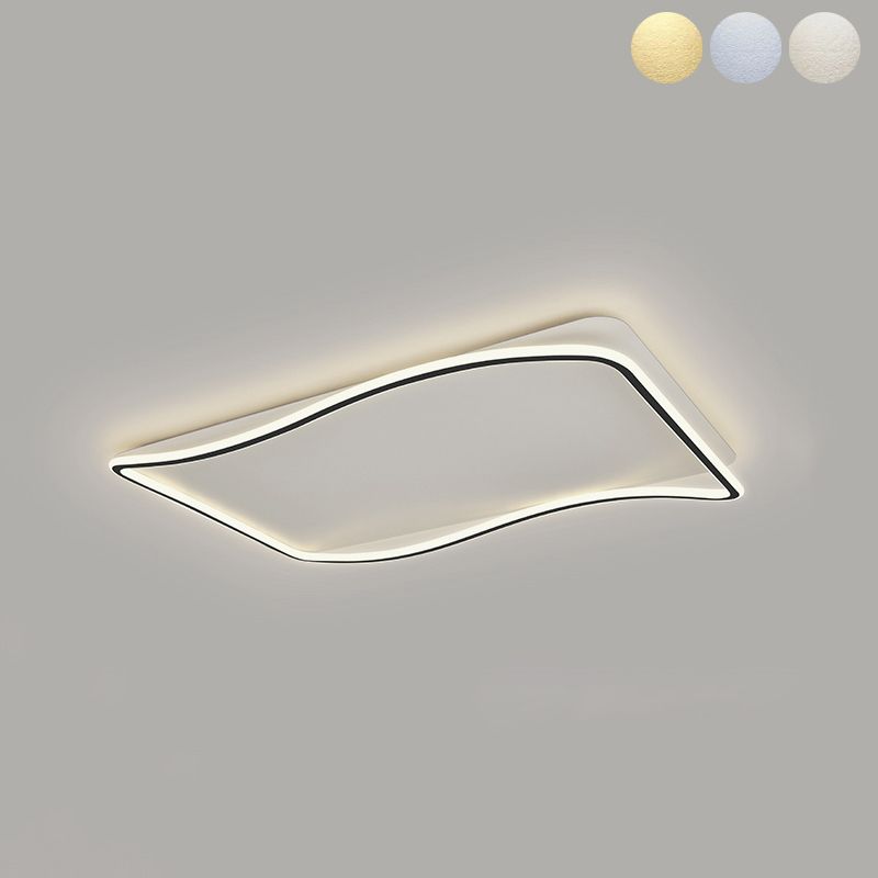 Flush géométrique moderne Mount Light Acrylic Flush Mount Ceiling Light in Black and White Finish