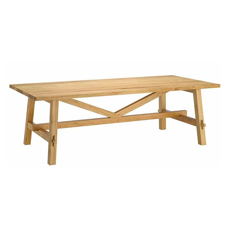 Glam Style Wooden Dining Table Rectangle Table with Wood Legs for Home Use