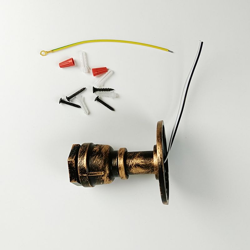 Industrial Metal Wall Sconce Pipe Shape Wall Light for Bedroom in Rust