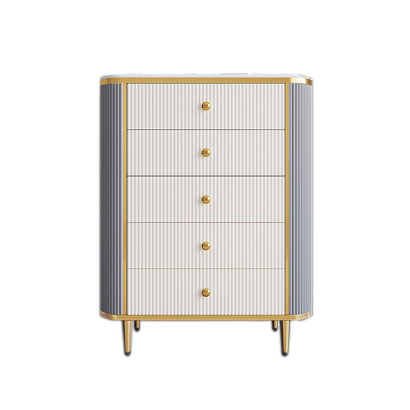 14.82-inch Width Glam Storage Chest Stone Dresser with 5/6 Drawers
