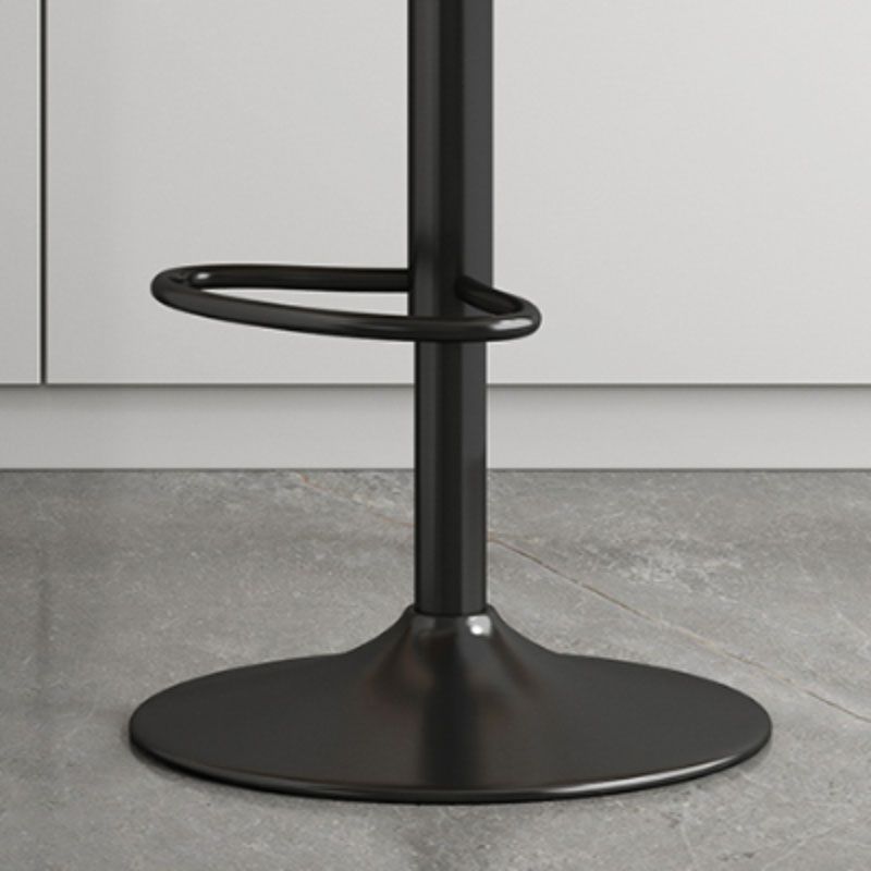 Glam Style Faux Leather Bar Stools Swivel Adjustable Height Bar Stool