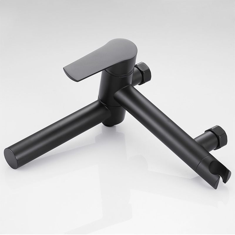 Wall Mounted Metal Tub Filler Single Handle Swivel Tub Faucet Trim