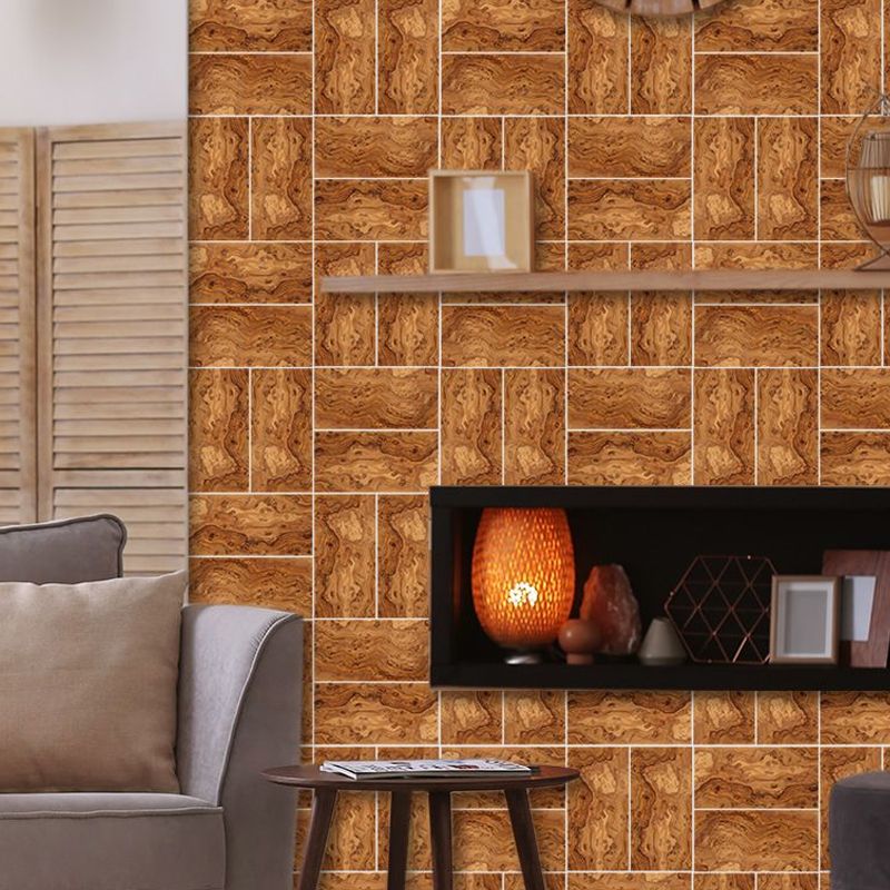 Rural Wood Effect Wallpaper Panels PVC Peel and Paste Brown Wall Decor for Living Room