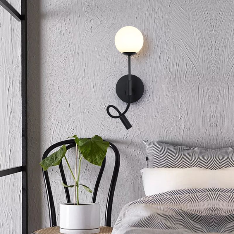 Sphere Shape Glass Sconce Light Modern Style Wall Sconce Light for Living Room