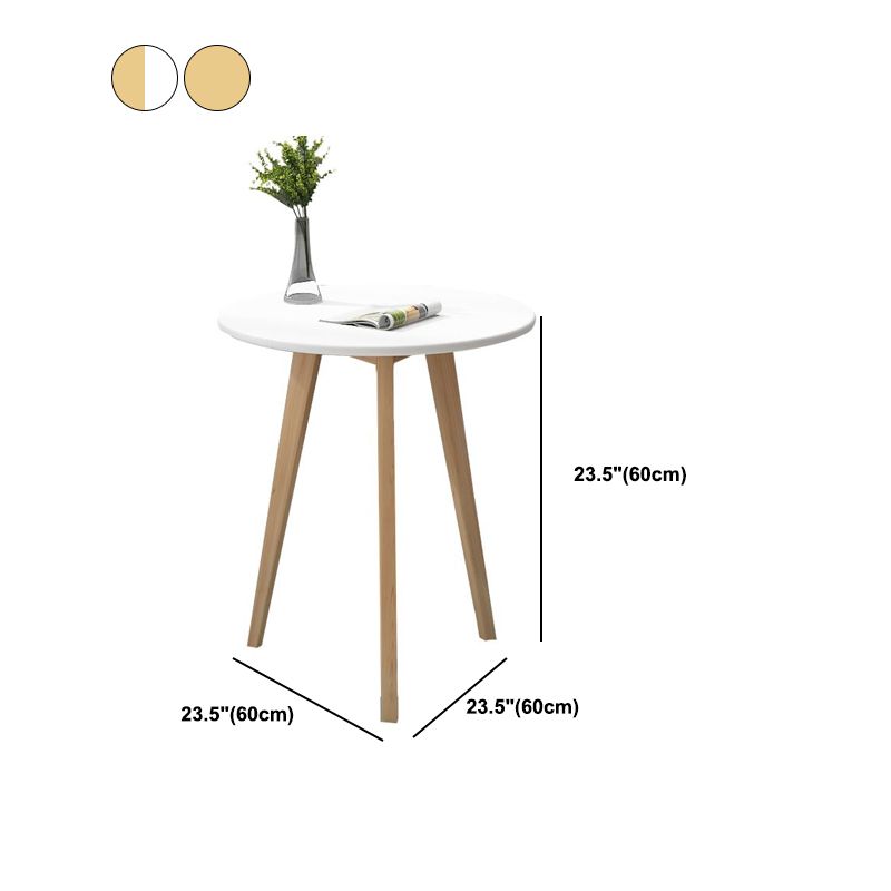 Modern Style Round Wooden Coffee Table 3 Legs Cocktail Table