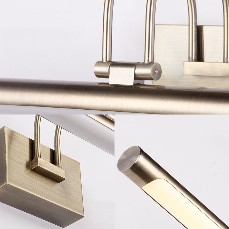 Metallic Arc Vanity Lightture MODERN MODERNE ÉLECTEMENT 16,5 "/20,5" W LED Nickel Finish Lampe murale avec ombre acrylique