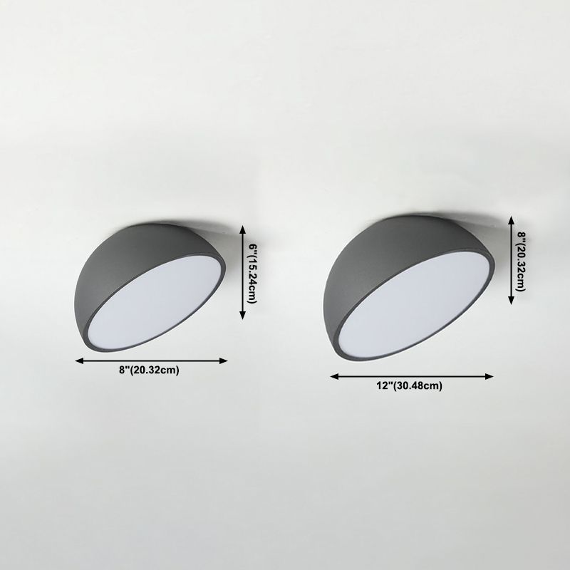 Moderne minimalistische LED-plafondlamp aluminium halfrond inbouw met acryl kap