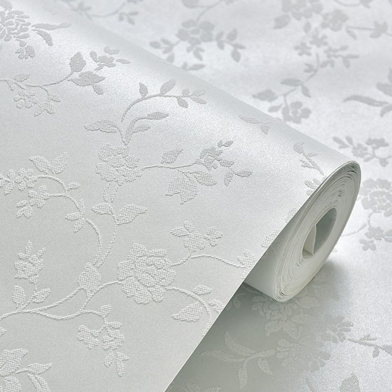 Flower Printed Wallpaper Roll Rustic Semi-Gloss Wall Covering in Pastel Color for Girls Room
