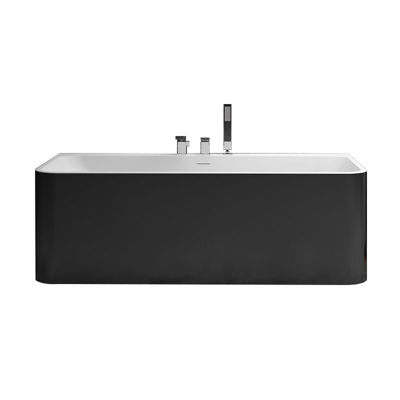 Stone Rectangular Soaking Bathtub Antique Finish Back to Wall Bath Tub