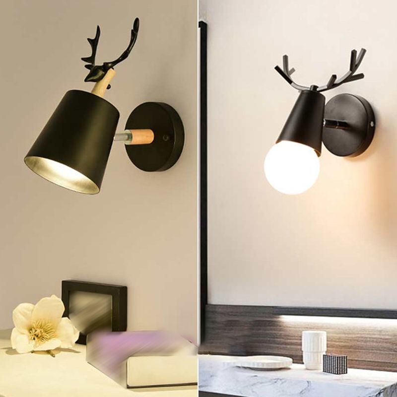 1-Light Modern Macaron Style Wall Sconce Metal Wall Lighting for Bedroom