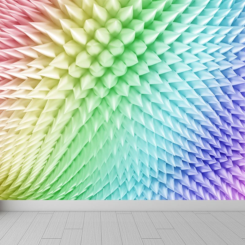 Colored Geometric Pattern Mural Decal Contemporary Non-Woven Material Wall Covering