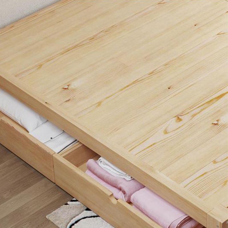 Solid Wood Standard Bed without Headboard and Footboard Bed