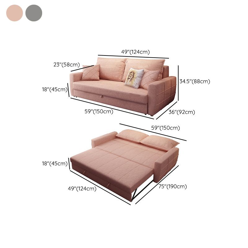 Square Arm Sofa Futon Foldable Pillow Included Cushion Back Sleeper Sofa