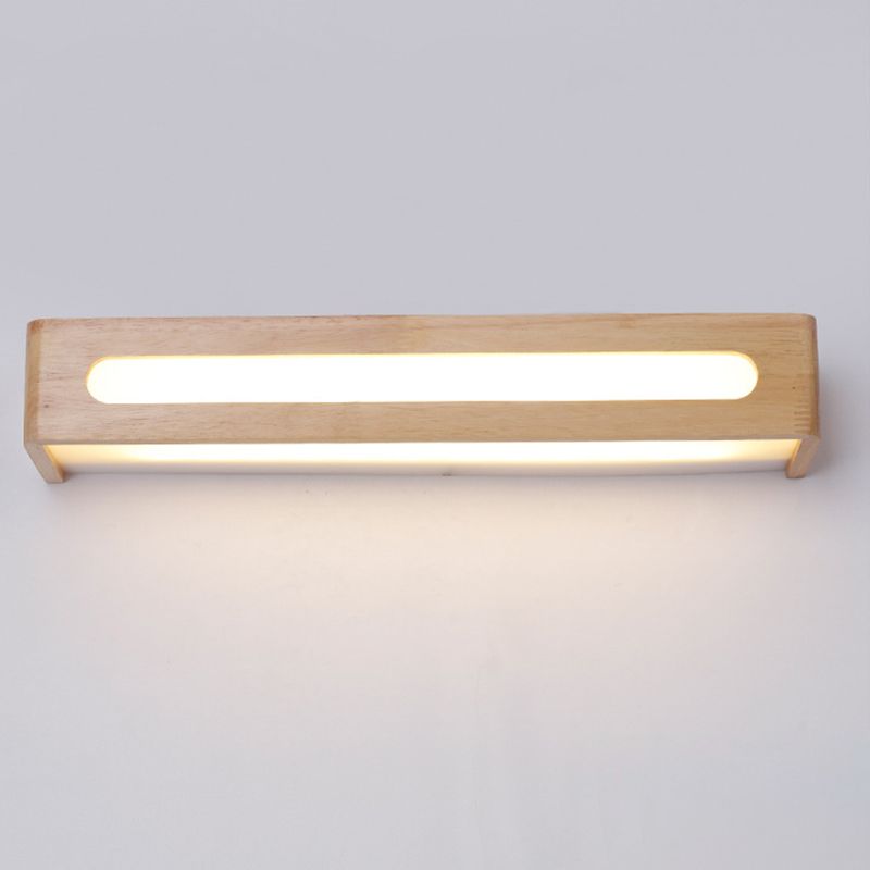 Modern Minimalist Style Rectangle Vanity Wall Light Fixtures Wood Vanity Lights