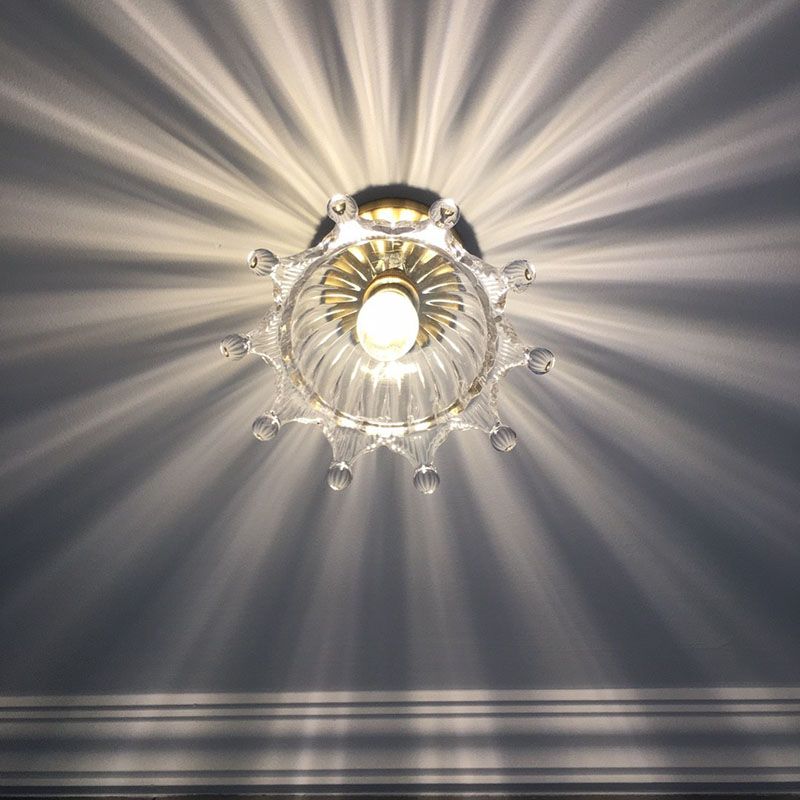 Accesorio montado en el techo sombreado de vidrio Monte de altura de techo dorado de estilo dorado para pasillo