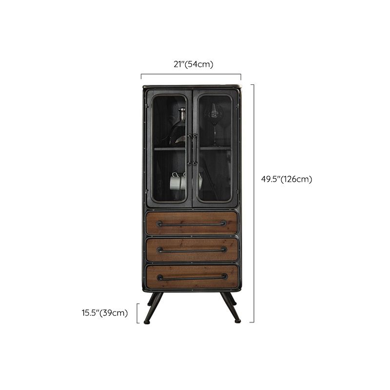Industrial Cabinet Bar Pulls With Stroge Rectangle Distressed Wood Accent Cabinet