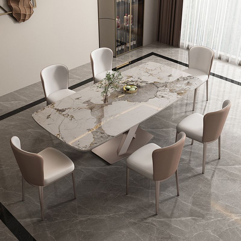 Modern Dining Set 1/2/5/7 Pcs Sintered Stone Dining Table with Chairs